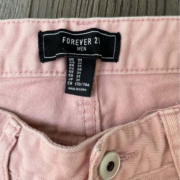 Baby Pink Forever 21 Denim Shorts Men’s Medium - Picture 2 of 3